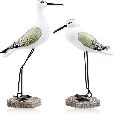 2 Pcs Wooden Seagull Figurine Sea Bird Statue Table Decorations Nautical Coastal Themed Centerpiece Decor for Home Decor Living Room Beach Party Beach Condo Table Display Holiday in Saudi Arabia
