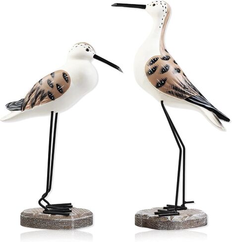 2 Pcs Wooden Seagull Figurine Sea Bird Statue Table Decorations Nautical Coastal Themed Centerpiece Decor for Home Decor Living Room Beach Party Beach Condo Table Display Holiday in Saudi Arabia