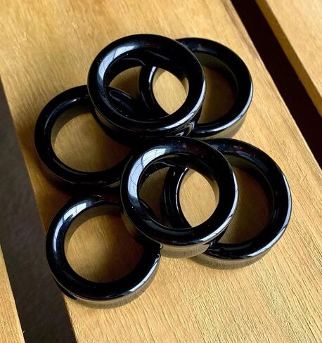 PAIR of Brilliant Black Agate Organic Stone Double Flare Tunnels - Plugs - Gauges - Body Jewelry in Kuwait