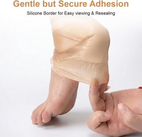 Heel Bordered Silicone Foam Dressing 8"x8" Waterproof Absorbent Wounds Bandages Heel Protector Pad for Cracked Heels/Ankle/Elbow Bedsore Ulcer Pack of 2 in Saudi Arabia