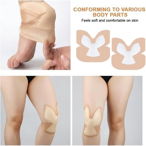 Heel Bordered Silicone Foam Dressing 8"x8" Waterproof Absorbent Wounds Bandages Heel Protector Pad for Cracked Heels/Ankle/Elbow Bedsore Ulcer Pack of 2 in Saudi Arabia