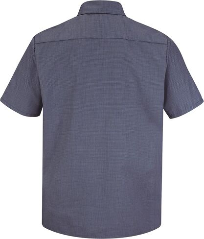 قميص رجالي من Red Kap بمربعات صغيرة، أزرق/فحمي، كم قصير X-Large in Kuwait