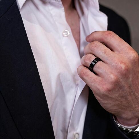 MECCANIXITY Stainless Steel Ring, Plain Ring Blanks Matte Brushed Wedding Bends for Men Women in Kuwait