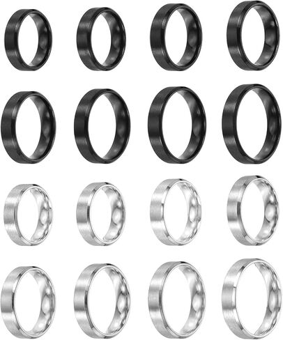 MECCANIXITY Stainless Steel Ring, Plain Ring Blanks Matte Brushed Wedding Bends for Men Women in Kuwait