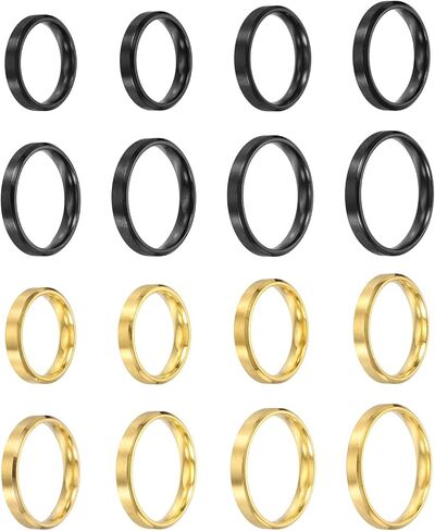 MECCANIXITY Stainless Steel Ring, Plain Ring Blanks Matte Brushed Wedding Bends for Men Women in Kuwait