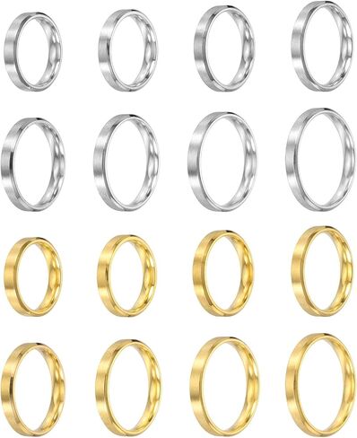 MECCANIXITY Stainless Steel Ring, Plain Ring Blanks Matte Brushed Wedding Bends for Men Women in Kuwait