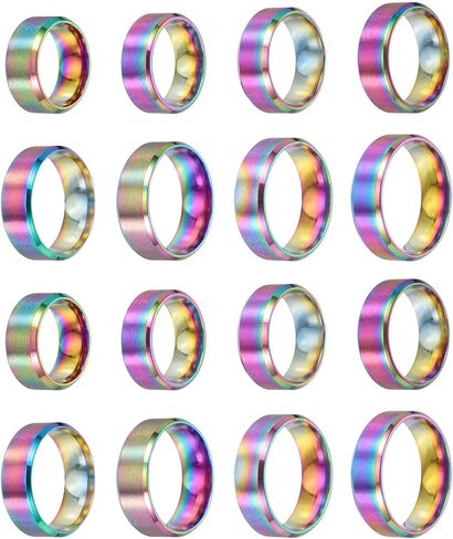 MECCANIXITY Stainless Steel Ring, Plain Ring Blanks Matte Brushed Wedding Bends for Men Women in Kuwait