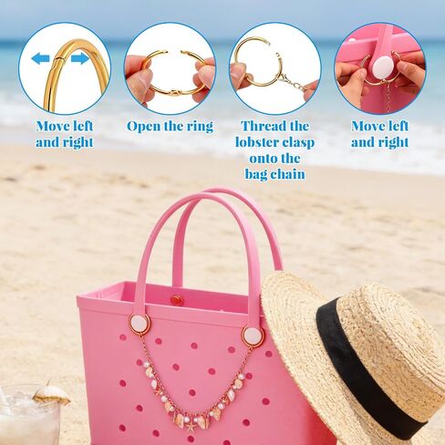Beach Bag Charm Chain, Fashion Beach Pearl Starfish Conch Handbag Chain Funny Ocean Bag Charm for Crossbody & Handbag Decorative Accessory in Kuwait