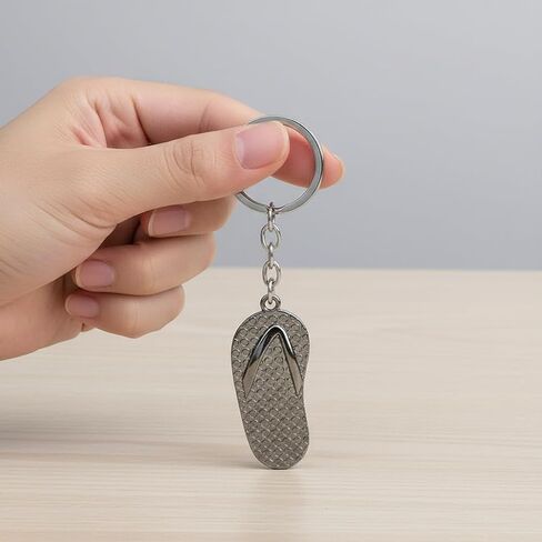 3 Pack Set Slipper Keychain for Women Men,Gold Silver and Black Flip flop Sandal Pendant Bag Charms Keychains Accessories Gifts For Car Key Ring,Backpacks,Purse in Saudi Arabia