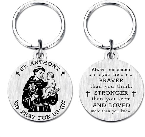 St. Anthony Gifts for Mens Women - Saint Anthony Keychain for Lost Things, Patron Saint of Lost Items Gifts, Son Daughter Friend Birthday Christmas Presents in Saudi Arabia
