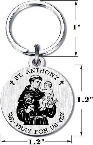 St. Anthony Gifts for Mens Women - Saint Anthony Keychain for Lost Things, Patron Saint of Lost Items Gifts, Son Daughter Friend Birthday Christmas Presents in Saudi Arabia