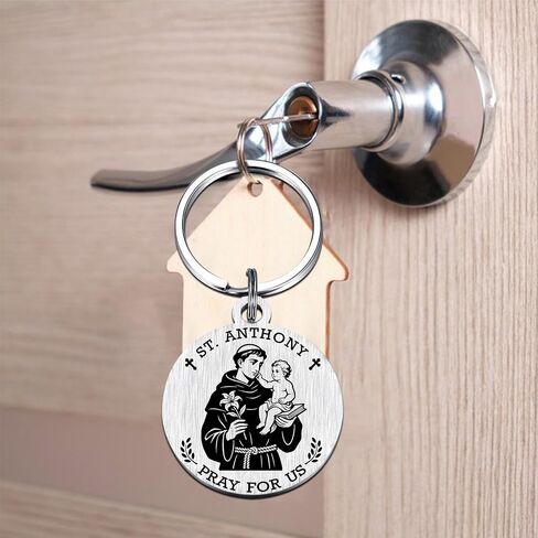 St. Anthony Gifts for Mens Women - Saint Anthony Keychain for Lost Things, Patron Saint of Lost Items Gifts, Son Daughter Friend Birthday Christmas Presents in Saudi Arabia