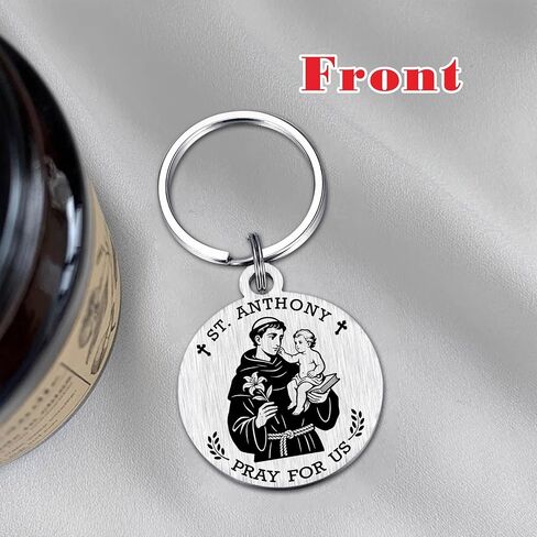 St. Anthony Gifts for Mens Women - Saint Anthony Keychain for Lost Things, Patron Saint of Lost Items Gifts, Son Daughter Friend Birthday Christmas Presents in Saudi Arabia