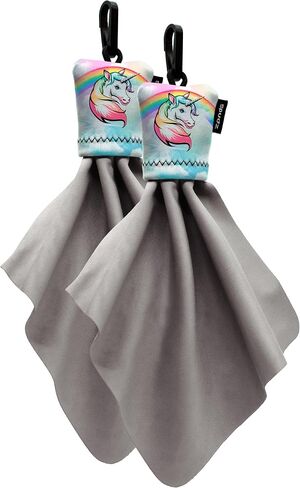 SPUDZ Classic Microfiber Lens Cleaner – Clip-On Pouch, Washable – for Binoculars, Scopes, Glasses, Screens |Unicorn Pastel, 6 x 6 Inch (2-Pack) in Kuwait