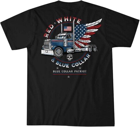Howitzer Style Men's T-Shirt Blue Collar Truckers Military Grunt MFG in Kuwait