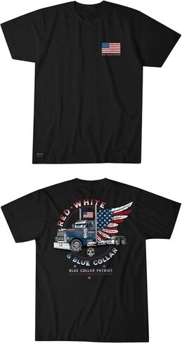Howitzer Style Men's T-Shirt Blue Collar Truckers Military Grunt MFG in Kuwait