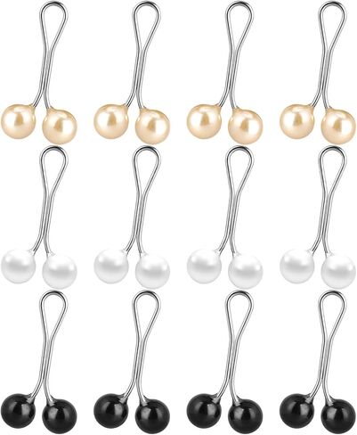 12 Pcs Cute Hijab Pins Pearl Scarf Clip Scarf Pin Hijab Pins Muslim Pearl Clips Headscarf Shawl Pin Safety Sweater Brooches Decorative Boutonniere in Saudi Arabia