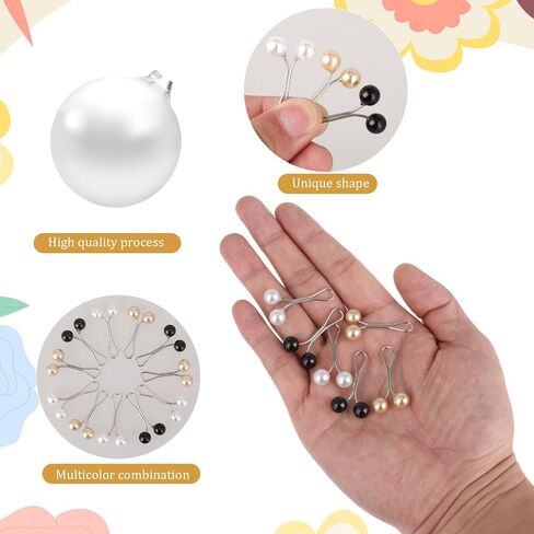 12 Pcs Cute Hijab Pins Pearl Scarf Clip Scarf Pin Hijab Pins Muslim Pearl Clips Headscarf Shawl Pin Safety Sweater Brooches Decorative Boutonniere in Saudi Arabia