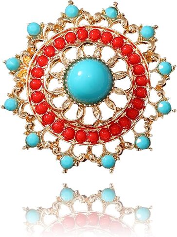 Turquoise Brooch Pin for Women Men Baroque Oval Teardrop Laple Pins Vintage Turquoise Boho Western Cowgirl Dress Accessories Birthday Anniversary Jewelry Gift in Kuwait