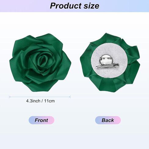 M METERXITY Rose Flower Brooches and Pins for Women, Handmade Lapel Pins Dainty Satin Fabric Big Rose Hair Flowers Clips in Kuwait