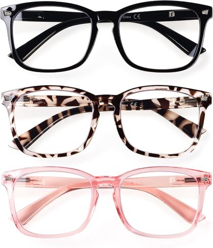 Reading Glasses for Women Men 3 Pack Blue Light Blocking Eye Glasses Spring Hinge Readers Computer Glasses in Kuwait