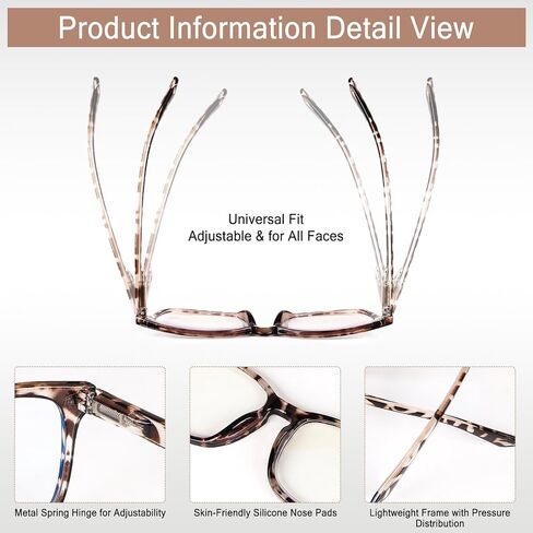 Reading Glasses for Women Men 3 Pack Blue Light Blocking Eye Glasses Spring Hinge Readers Computer Glasses in Kuwait