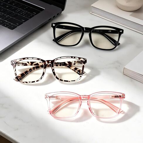 Reading Glasses for Women Men 3 Pack Blue Light Blocking Eye Glasses Spring Hinge Readers Computer Glasses in Kuwait