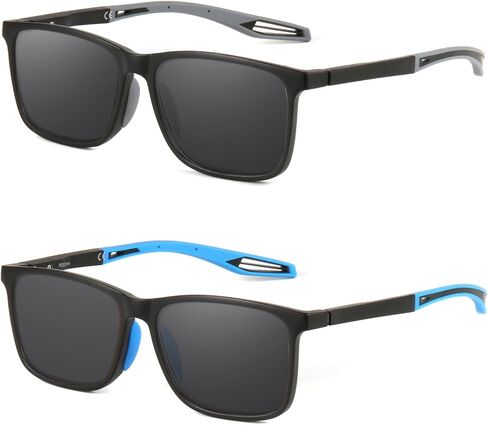Missfive 2 Pack Upgraded TR90 Reading Sunglasses Men, Sporty Full Lens UV400 Protection Sun Readers Metal Spring Hinge in Saudi Arabia