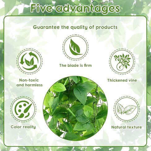 2 Pcs Fake Hanging Plants Vines for Room Decor, 3.6 ft Artificial Ivy Greenery Garlands Small Potted Plants for Indoor Outdoor Home Bedroom Living Aesthetic Kitchen Office Wall Patio Living Room Decor in Saudi Arabia