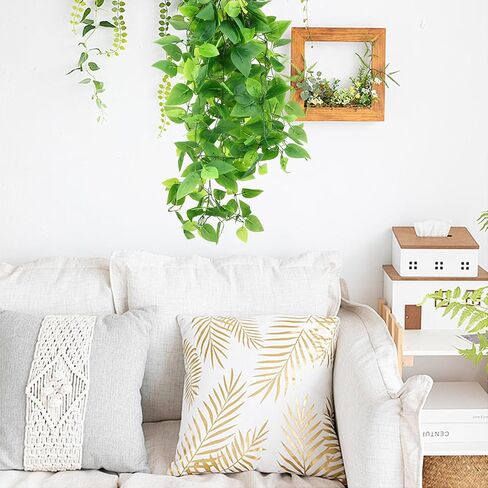 2 Pcs Fake Hanging Plants Vines for Room Decor, 3.6 ft Artificial Ivy Greenery Garlands Small Potted Plants for Indoor Outdoor Home Bedroom Living Aesthetic Kitchen Office Wall Patio Living Room Decor in Saudi Arabia