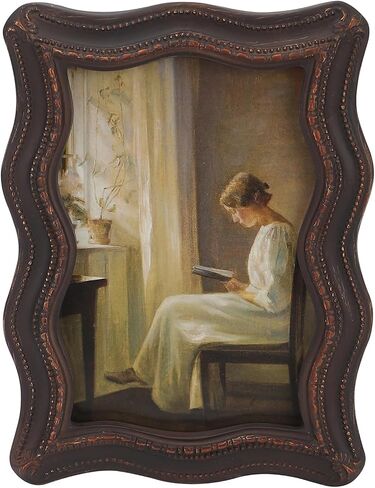 8x10 Ornate Picture Frames - Unique Vintage Picture Frames 8x 10, Antique Frame 8 X 10 With Glass Front For Tabletop Photo Display And Wall Hanging, Fancy Wavy Frame 8 By 10 (Wood Brown, 8X10) in Saudi Arabia