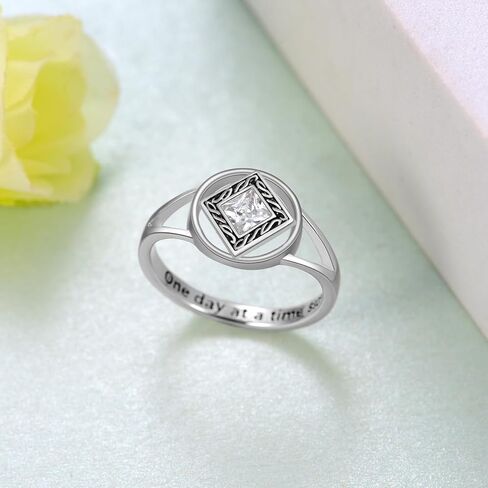 AA Sobriety Gifts 925 Sterling Silver NA Narcotics Anonymous Ring Stay Sober Recovery NA Jewelry Sobriety Gifts for Women in Kuwait