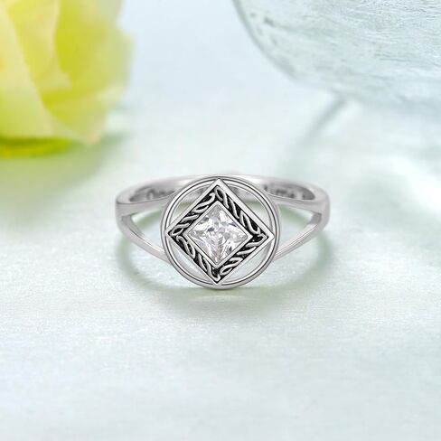 AA Sobriety Gifts 925 Sterling Silver NA Narcotics Anonymous Ring Stay Sober Recovery NA Jewelry Sobriety Gifts for Women in Kuwait