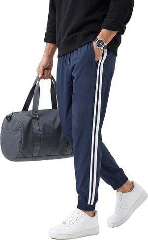Safort Men's Sweatpants with Zipper Pockets Lightweight Tapered Joggers Athletic Workout with Cuffed 30"/32"/34" in Saudi Arabia