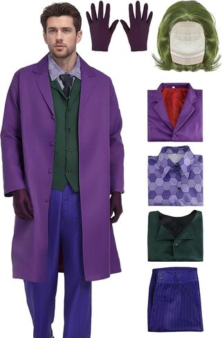 Seven piece men's purple windbreaker set Halloween Adult Costume for Party Cosplay in Saudi Arabia