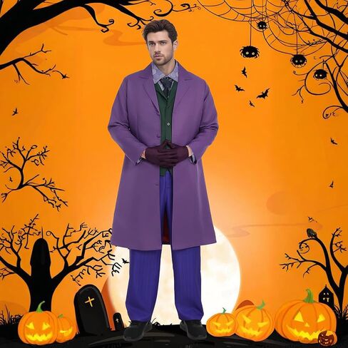 Seven piece men's purple windbreaker set Halloween Adult Costume for Party Cosplay in Saudi Arabia