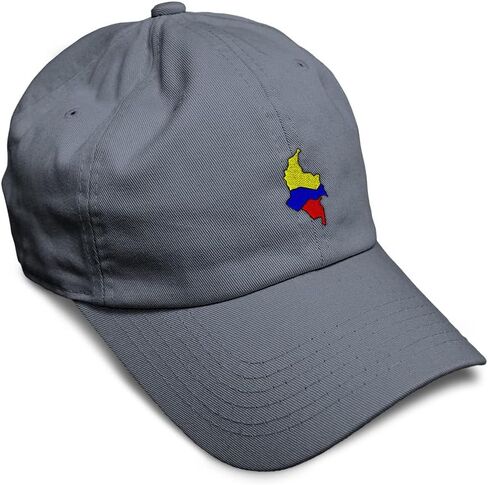 Speedy Pros Soft Baseball Hat Embroidered Dad Hat Colombia Flag Map Embroidery Men & Ladies Baseball Cap Cotton in Kuwait