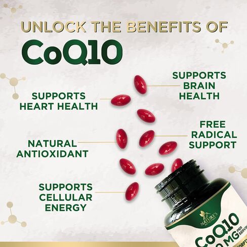 CoQ10 Softgels - Coenzyme Q10 200mg Per Serving - Extra Strength Coenzyme Q10 Supplement - Piperine for Enhanced Absorption - CoQ10 Antioxidant for Heart Health Support - Bottled in USA - 120 Softgels in Kuwait