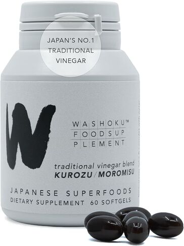 Japanese Longevity Supplement | Antioxidants & Healthy Aging | Post-Drink & Overnight Recovery | Fermented Kurozu Black Vinegar & Okinawa Moromisu | 10 Servings (60 Softgels) | Trial Size in Kuwait