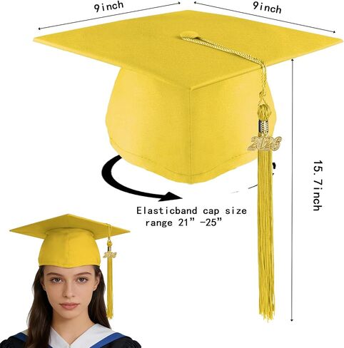 Unisex Adult Matte Graduation Cap with Tassel Adjustable Graduation Hat for High School College and Bachelor in Saudi Arabia