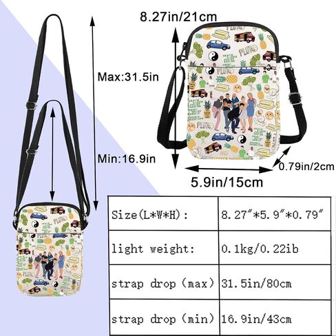ENSIANTH Movie Fan Crossbody Bag Pineapple -Comedy TV Show Inspired - Psychos Lover - I've Heard it Both Ways Gift in Kuwait
