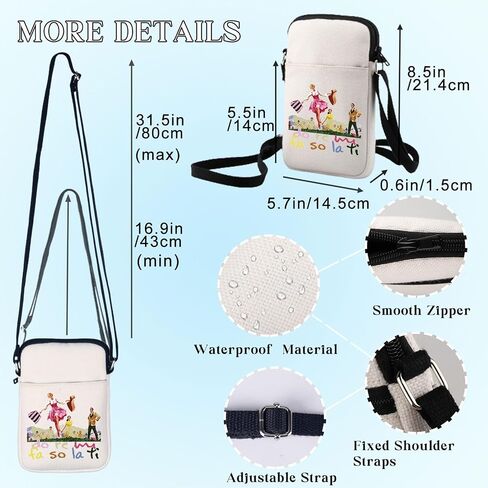 BWWKTOP الصوت الموسيقية Crossbody محفظة فون تراب هدية دو ري مي فا سو لا تي مسرح حقيبة ساعي الدراما الموسيقية البضائع in Kuwait