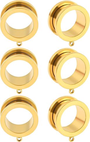 3 أزواج مجموعة DIY الأنفاق المقابس مقاييس للآذان ثقب المجوهرات الذهب الأسود 2 جرام 0 جرام الفولاذ المقاوم للصدأ الأذن استرخى اكسسوارات للنساء والرجال in Kuwait