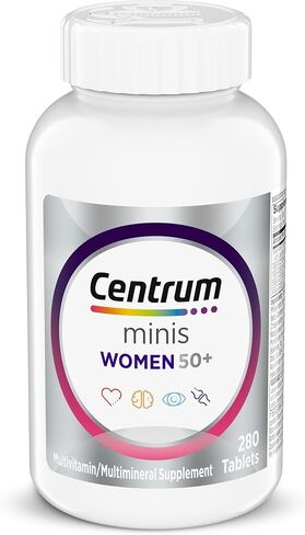 Centrum Minis Silver Women's Multivitamin for Women 50 Plus, Multimineral Supplement with Vitamin D3, B Vitamins, Non-GMO Ingredients, Supports Memory and Cognition in Older Adults - 280 Ct in Kuwait
