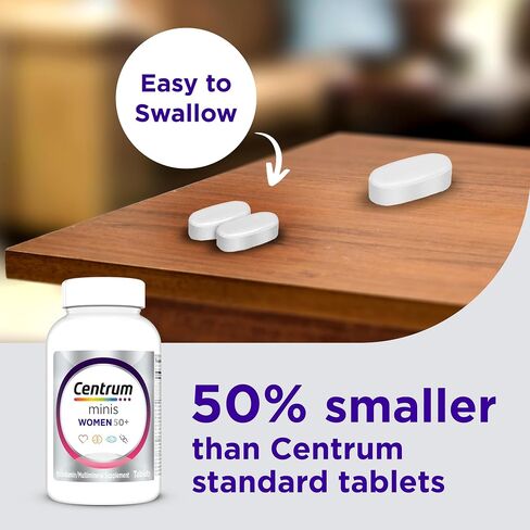 Centrum Minis Silver Women's Multivitamin for Women 50 Plus, Multimineral Supplement with Vitamin D3, B Vitamins, Non-GMO Ingredients, Supports Memory and Cognition in Older Adults - 280 Ct in Kuwait