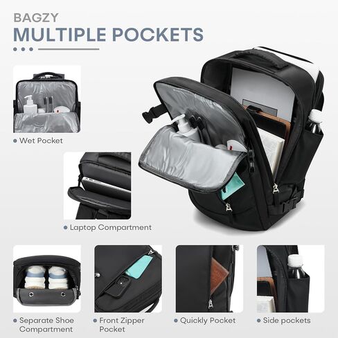 40x30x15cm Personal Item Bag Underseat Travel Backpack 17x13x9 Inches Underseat Personal Item Bag Carry on Luggage with Shoe Compartment Flight Approved for College Weekender Men Women Black in Saudi Arabia