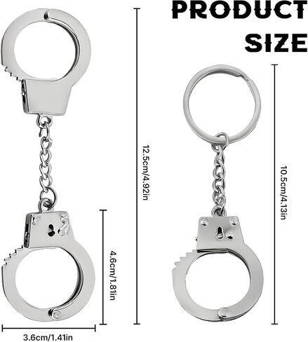 3Pcs Mini Silver Handcuffs Keyring, Metal Holder Keychain Security Potable, Police Gift in Saudi Arabia