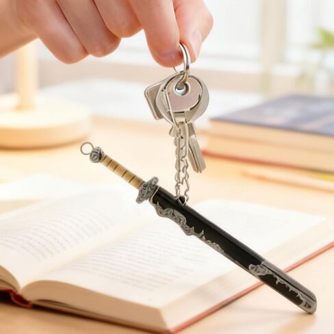 4 Pcs Mini Katana Keychain Set - Chinese Ancient Metal Mini Sword Keychain with Pull-Out Blade, Letter Opener, Collectible Ornaments in Saudi Arabia