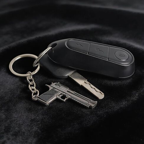 3 PCS Miniature Metal Keychain,Mini Gun Model Keychain,Realistic Zinc Alloy Pistol Charms,Heavyweight Collectible Keyring,Cool Gadget Gift for Car Keys Backpack Bag Purse for Men Women in Saudi Arabia