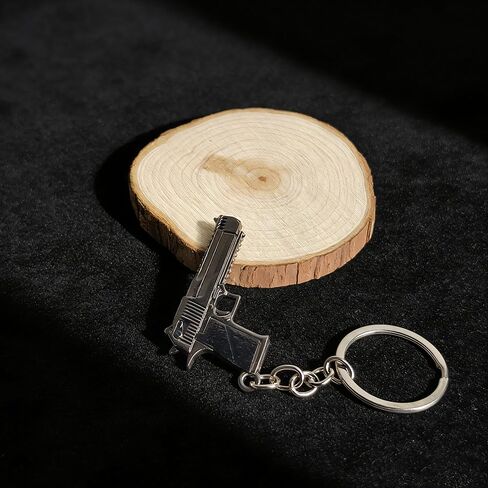 3 PCS Miniature Metal Keychain,Mini Gun Model Keychain,Realistic Zinc Alloy Pistol Charms,Heavyweight Collectible Keyring,Cool Gadget Gift for Car Keys Backpack Bag Purse for Men Women in Saudi Arabia